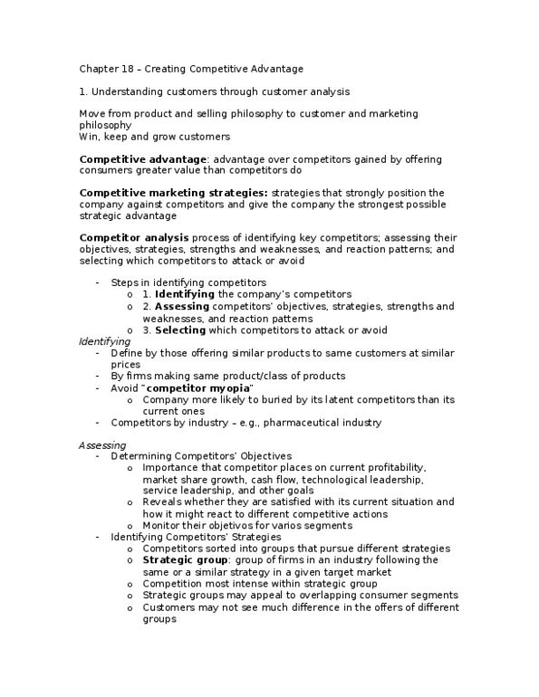 Management and Organizational Studies 2320A/B Chapter Notes - Chapter 18: Market Orientation thumbnail