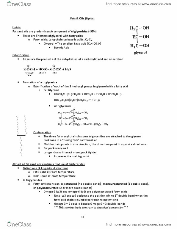 FDSC 200 Lecture Notes - Lecture 7: Autoxidation, Lipolysis, Monounsaturated Fat thumbnail