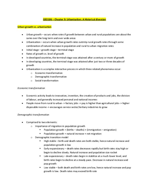 GEO 106 Chapter 9: Chapter 9 - Urbanisation thumbnail