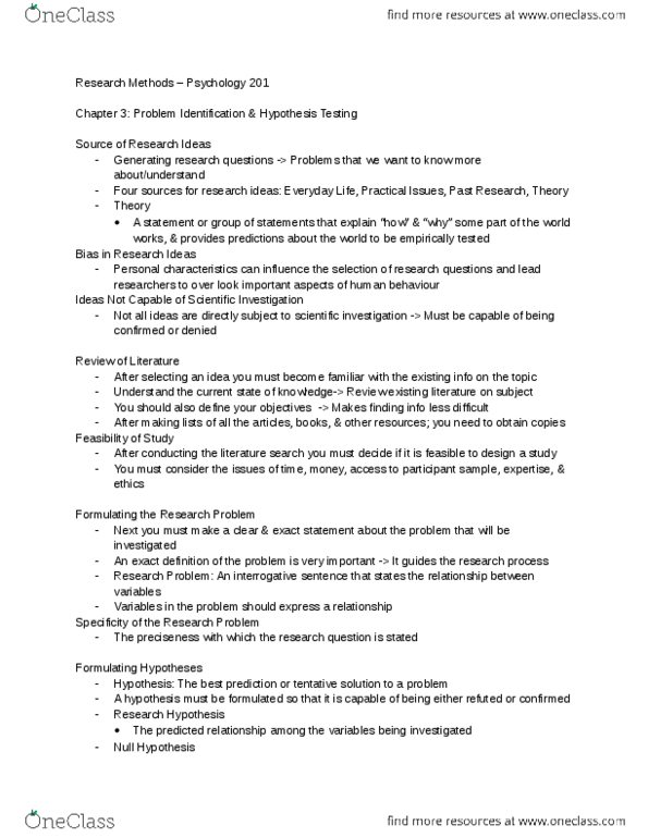 PSYC 201W Chapter Notes - Chapter 3: Institutional Animal Care And Use Committee, Null Hypothesis, Primum Non Nocere thumbnail