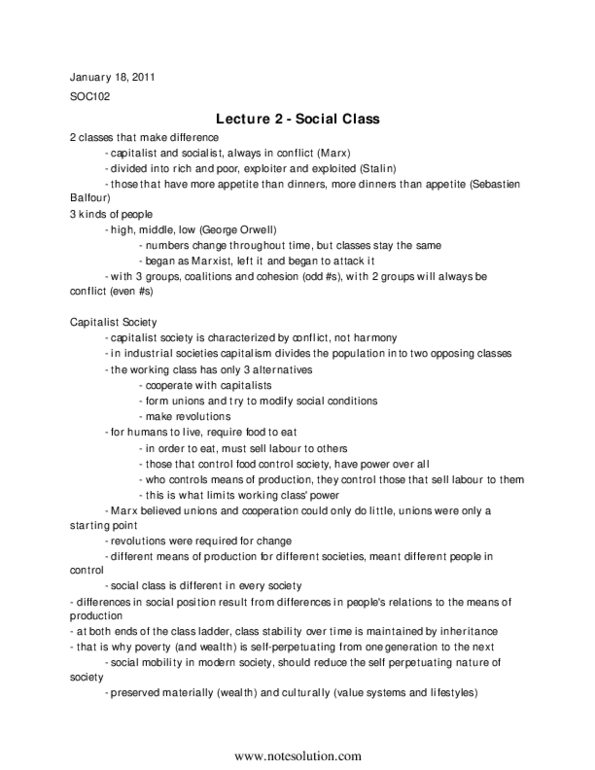 SOC102H1 Lecture : Social Class thumbnail