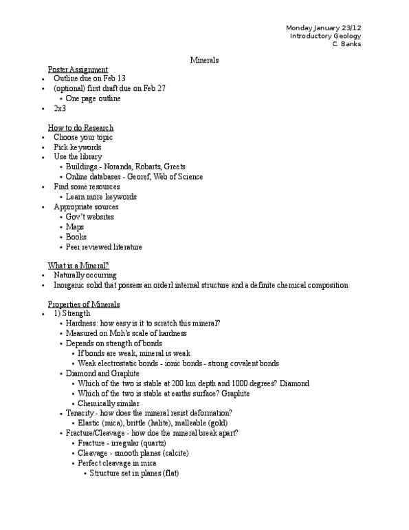 ESS102H1 Lecture : Minerals thumbnail
