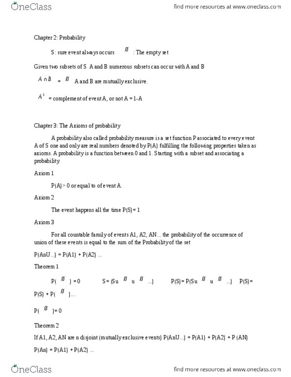 MATH 1610 Lecture Notes - Lecture 5: Empty Set, Set Function, Mutual Exclusivity thumbnail