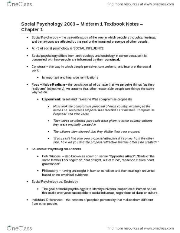 PSYCH 2C03 Chapter Notes - Chapter 1: Universal Property, Gestalt Psychology thumbnail