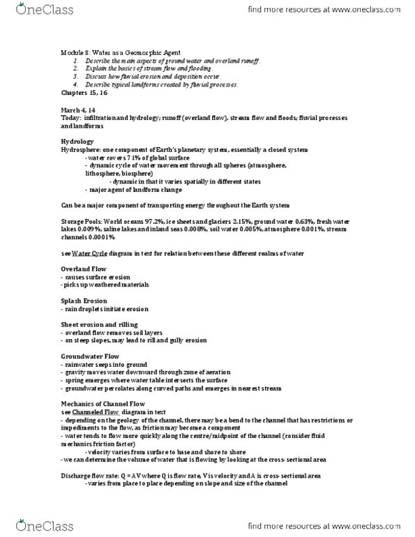 GEOG 120 Lecture Notes - Lecture 14: Landform, Lithosphere thumbnail