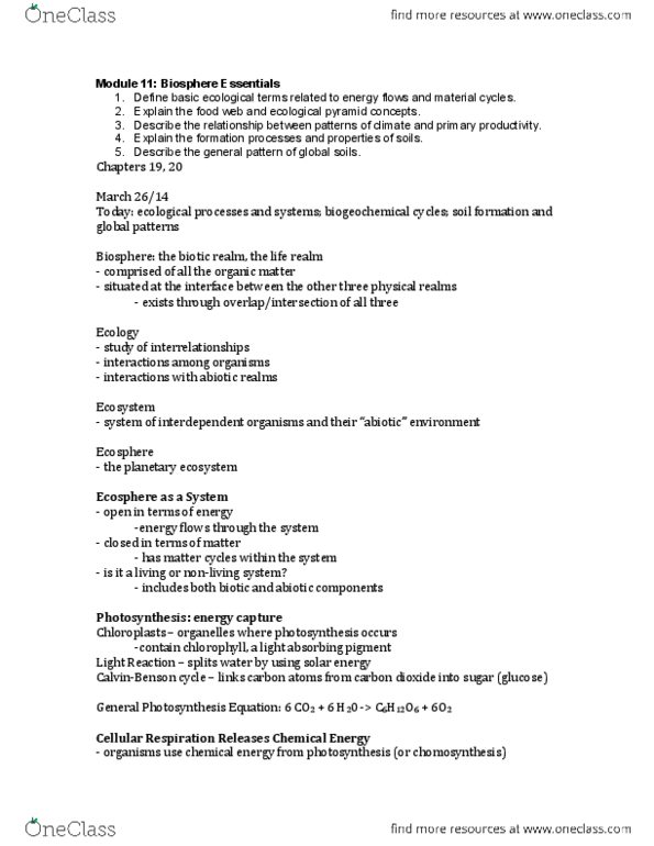 GEOG 120 Lecture Notes - Lecture 20: Ecological Pyramid, Pedogenesis, Heterotroph thumbnail