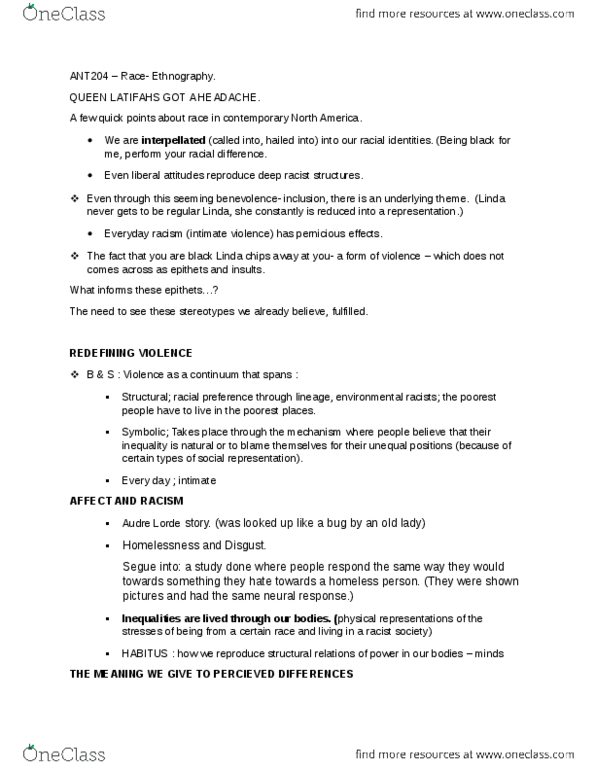 ANT204H1 Lecture Notes - Lecture 3: Institute For Operations Research And The Management Sciences, Samuel George Morton, Scientific Racism thumbnail