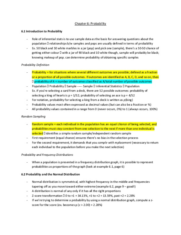 PSY201H1 Chapter Notes - Chapter 6: Formula Unit, Binomial Distribution thumbnail