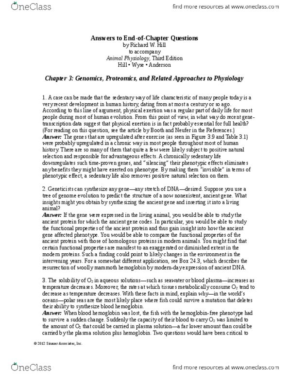 BIOB34H3 Chapter Notes -Woolly Mammoth, Hemoglobin, Proteomics thumbnail