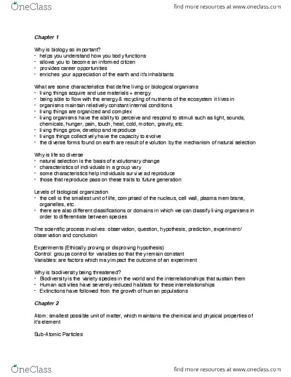 BIOLOGY 1P03 Lecture Notes - Lecture 2: Beta Sheet, Ionic Bonding, Adenosine Triphosphate thumbnail