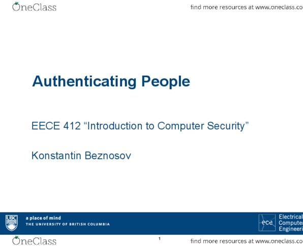 EECE 252 Lecture Notes - Lecture 5: Password Cracking, Dictionary Attack, Radia Perlman thumbnail