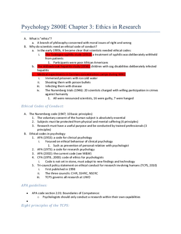 Psychology 2810 Chapter Notes - Chapter 3: Syphilis, Cyril Burt, Speciesism thumbnail