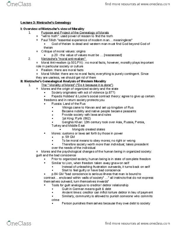 PHL220H5 Lecture Notes - Lecture 3: Anti-Realism, Friedrich Nietzsche, Germanic Peoples thumbnail
