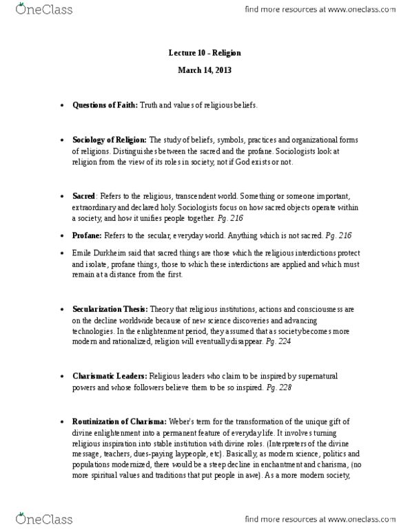 SOC100H5 Lecture Notes - Lecture 10: Islamic Fundamentalism, Nations Of Nineteen Eighty-Four, Christian Fundamentalism thumbnail