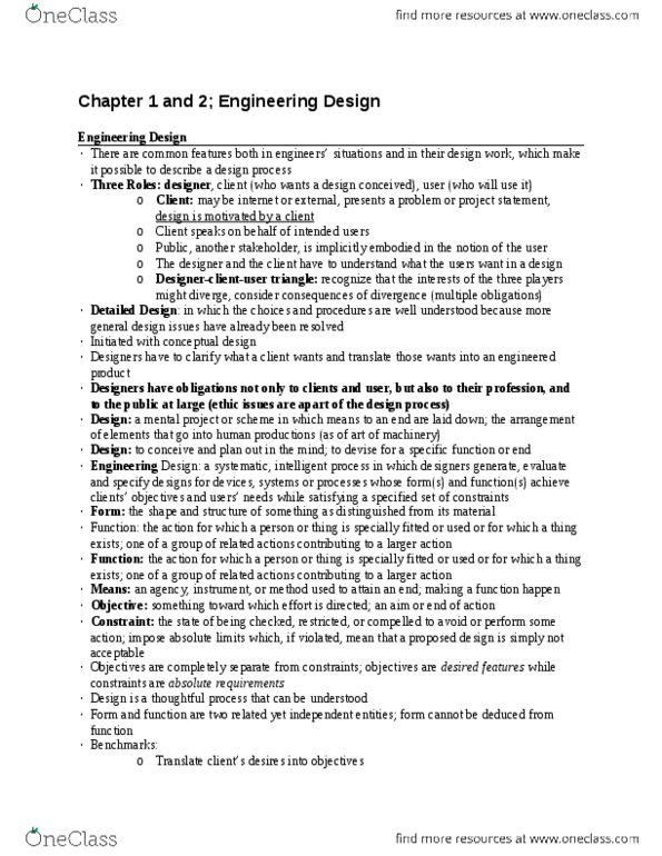 ENGINEER 1P03 Chapter Notes -Gantt Chart, Project Charter, Divergent Thinking thumbnail