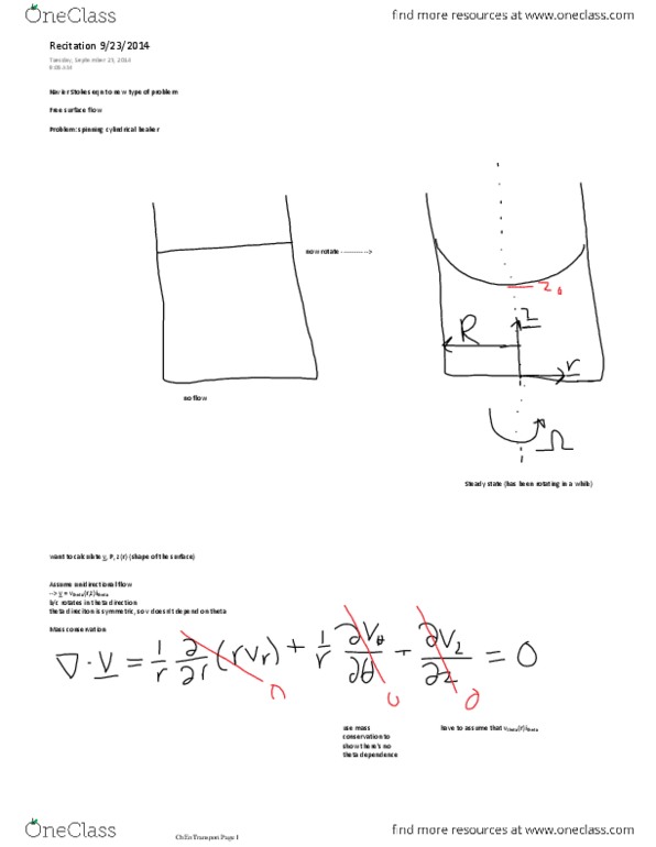 CHEN 3005 Lecture Notes - Lecture 16: Free Surface thumbnail