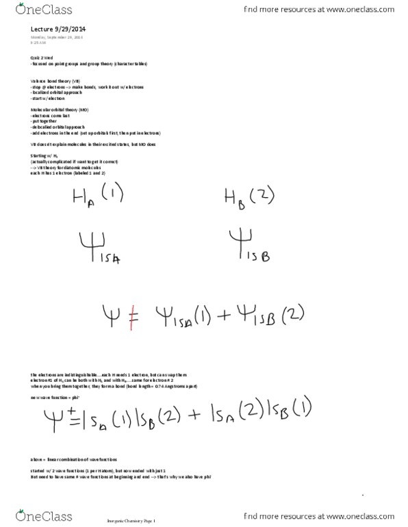 CHEM 4701 Lecture Notes - Lecture 16: Electronic Band Structure, Opata Language, Molecular Orbital thumbnail