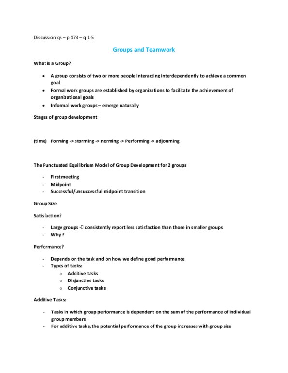 ADM 2336 Lecture : ADM2336 - Ch7 Groups and Teamwork thumbnail