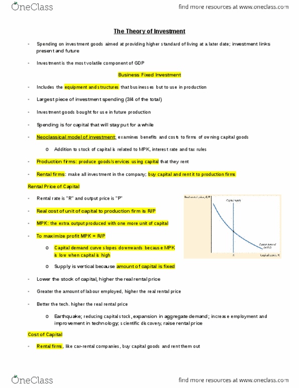 ECON 2000 Chapter Notes -Tax Credit, Real Interest Rate, Fixed Investment thumbnail