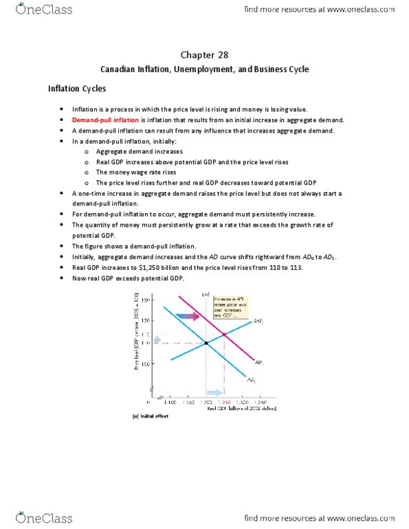 Economics 1022A/B Chapter Notes - Chapter 28: Real Wages, Aggregate Supply, Potential Output thumbnail