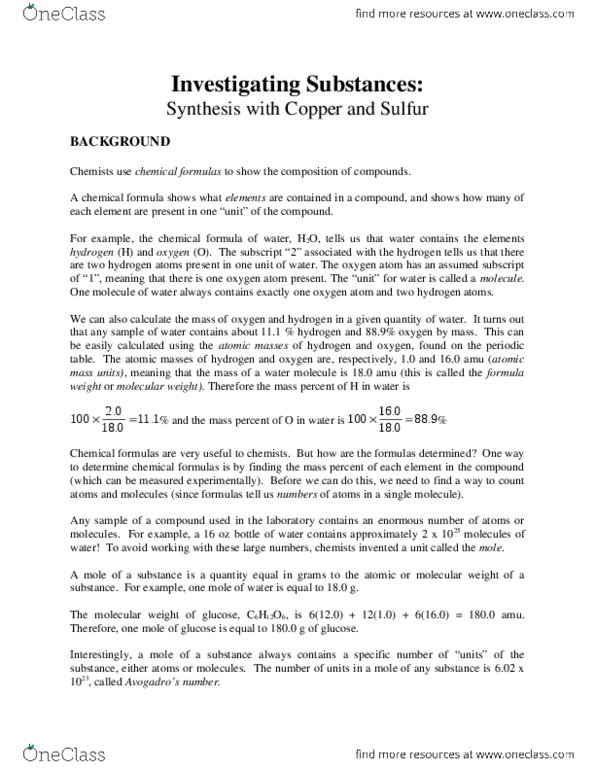 CHEM 053 Lecture Notes - Lecture 1: Sulfur thumbnail