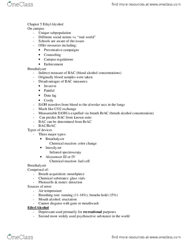 PSYC 3403 Chapter Notes - Chapter 5: Sedation, Naltrexone, Sertraline thumbnail
