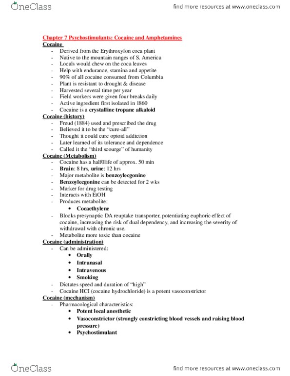 PSYC 3403 Chapter Notes - Chapter 7: Topiramate, Cocaethylene, Formication thumbnail