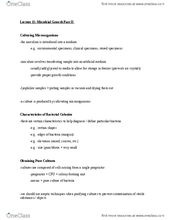 BIO 3124 Lecture Notes - Lecture 11: Archaea, Limiting Factor, Crystal Violet thumbnail