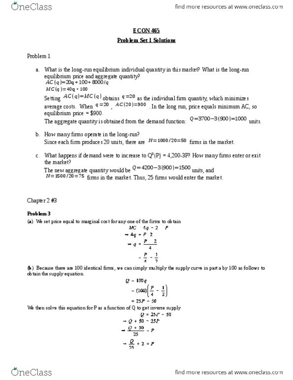 ECON 465 Chapter Notes -Economic Equilibrium, Marginal Cost, Facial Tissue thumbnail