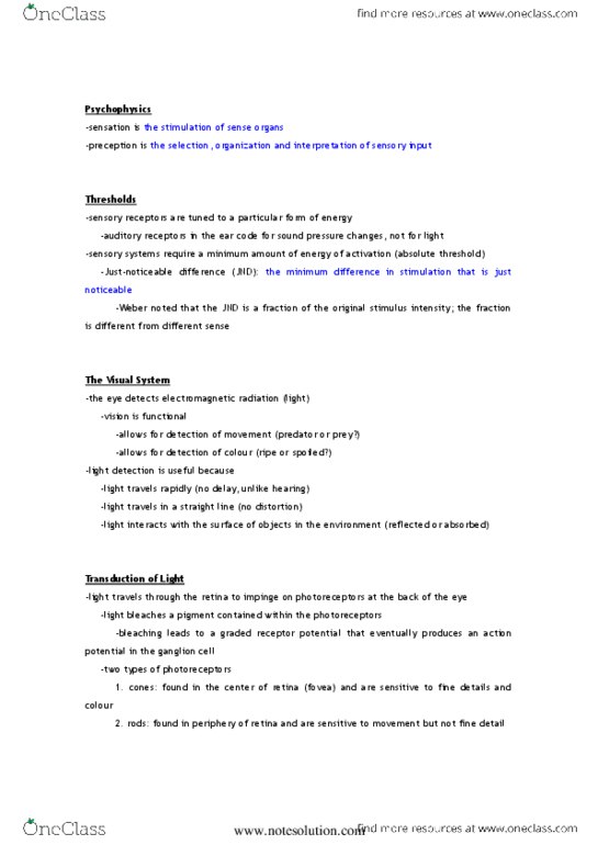 PSY100H1 Lecture Notes - Dioscorea Alata, Aqueous Humour, Radio Wave thumbnail