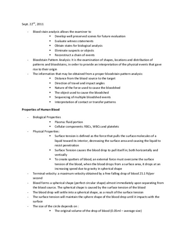 FSC239Y5 Lecture : Blood Stain Analysis thumbnail
