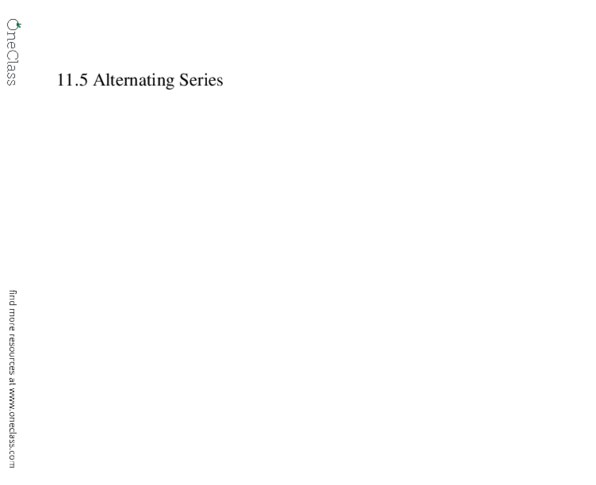 MTH 142 Lecture 28: Section 11.5 Alternating Series thumbnail