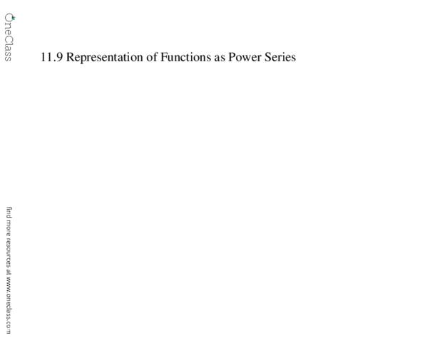 MTH 142 Lecture 31: Section 11.9 Power Series thumbnail
