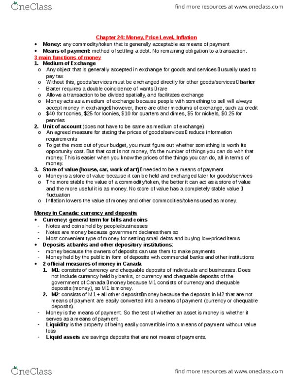 EC140 Chapter Notes - Chapter 24: Deposit Account, Opportunity Cost, Credit Union thumbnail