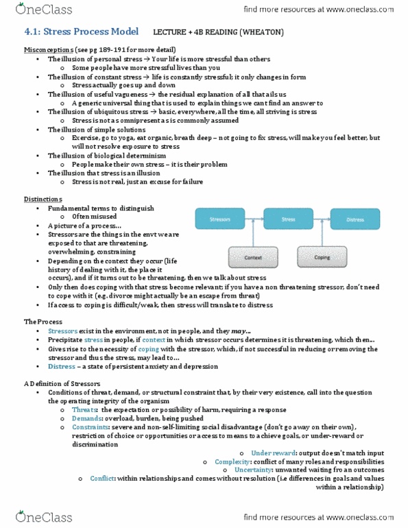 SOC363H1 Lecture 4: 4.1 Stress Process Model.pdf thumbnail
