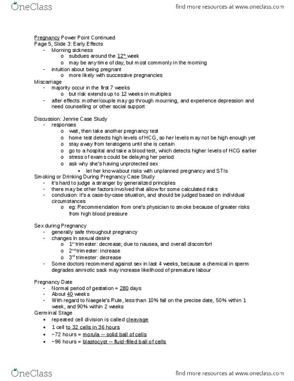 Psychology 2075 Lecture Notes - Lecture 10: Morning Sickness, Blood Test, Teratology thumbnail