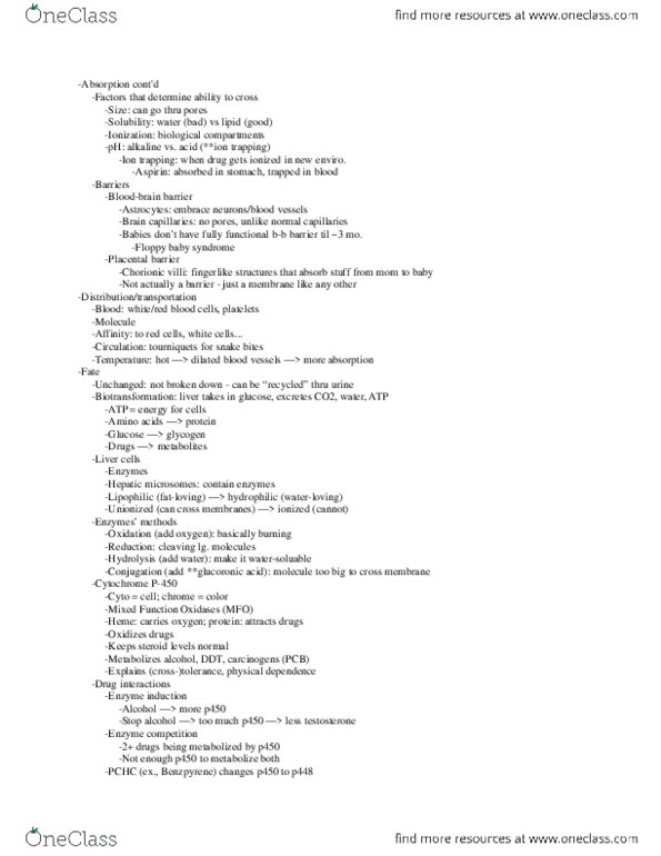 PSY 315 Lecture Notes - Lecture 5: Chorionic Villi, Heme, Hydrolysis thumbnail