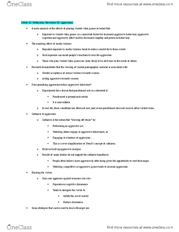 PSY 226 Lecture Notes - Lecture 1: Cognitive Dissonance thumbnail