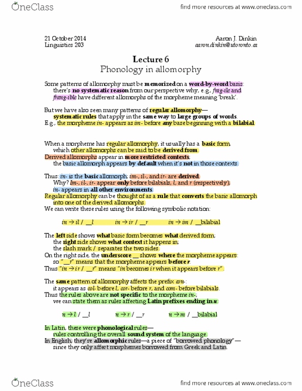 LIN203H1 Lecture 6: lec6.pdf thumbnail