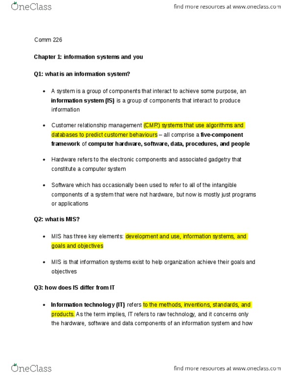 COMM 226 Lecture Notes - Lecture 1: Supplier Relationship Management, Sales Process Engineering, Flight Controller thumbnail