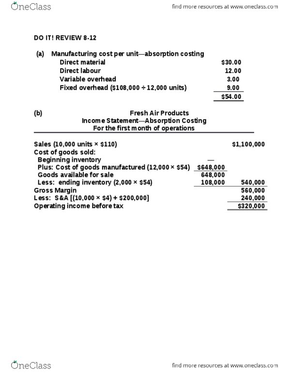 COMM 305 Chapter Notes - Chapter 8: Income Statement, Gross Profit, Net Income thumbnail