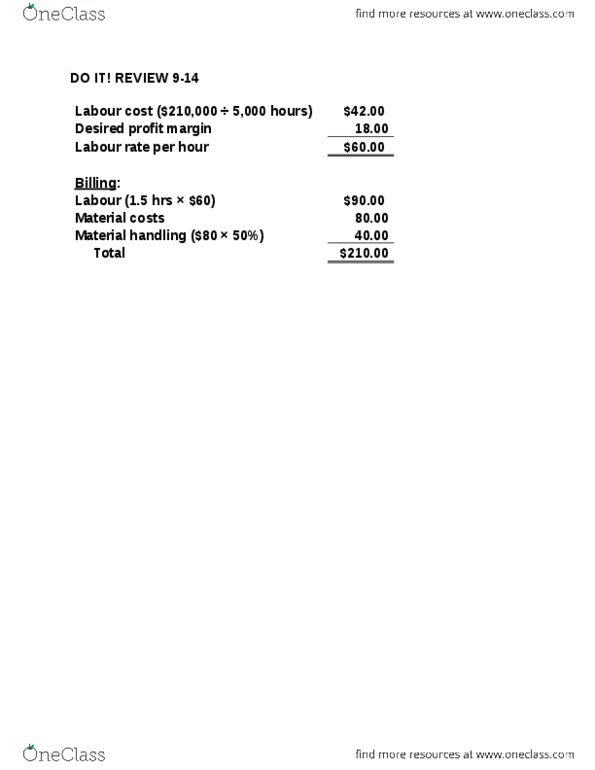 COMM 305 Chapter Notes - Chapter 9: Gross Profit, Cost Accounting, Variable Cost thumbnail