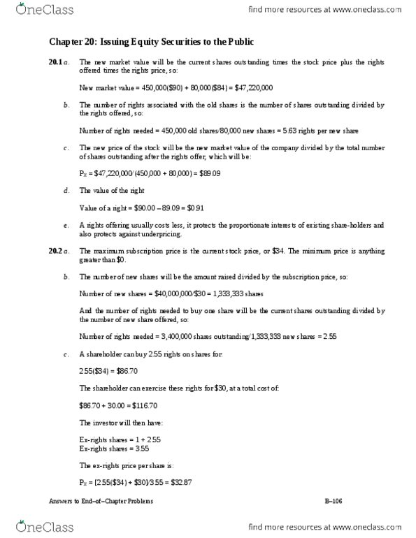FINA 395 Chapter Notes - Chapter 20: Net Present Value, Underwriting, Dutch Auction thumbnail