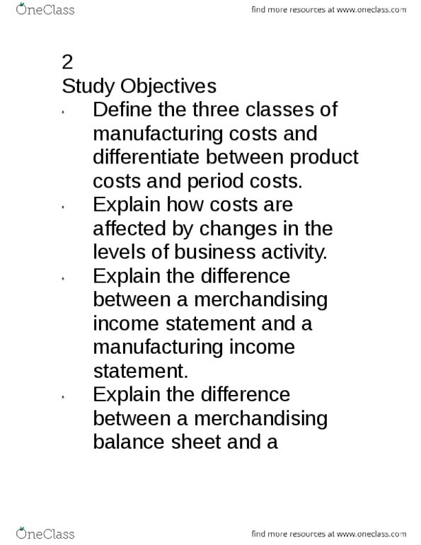 COMM 305 Chapter Notes - Chapter 33: Income Statement, Fixed Cost, Variable Cost thumbnail