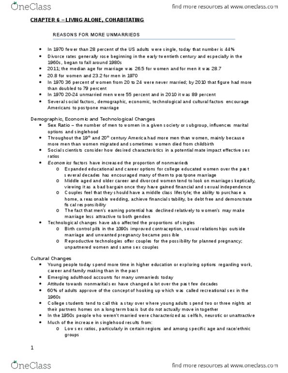 PSYC 3630 Chapter Notes - Chapter 6: Cirrhosis, Married People, Nuclear Family thumbnail