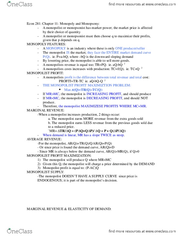 ECON281 Chapter Notes - Chapter 11: Canadian Tire thumbnail