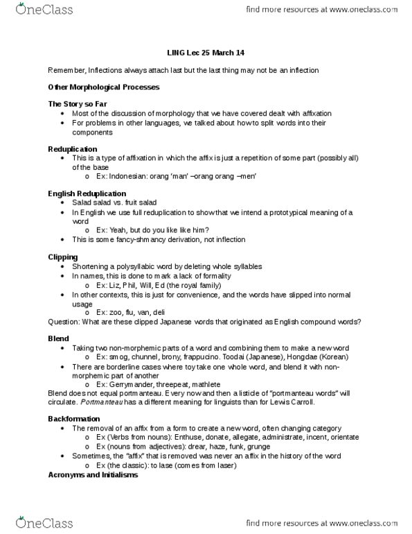 LING 201 Lecture Notes - Lecture 26: Polyethylene Terephthalate, Smog, Morpheme thumbnail