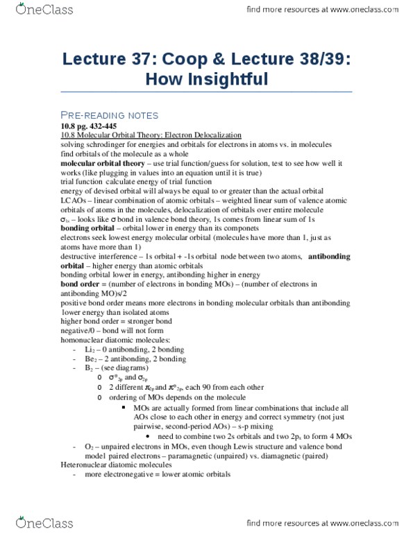 CHEM 1A Chapter Notes - Chapter 10.8: Fluorine, Antibonding Molecular Orbital thumbnail