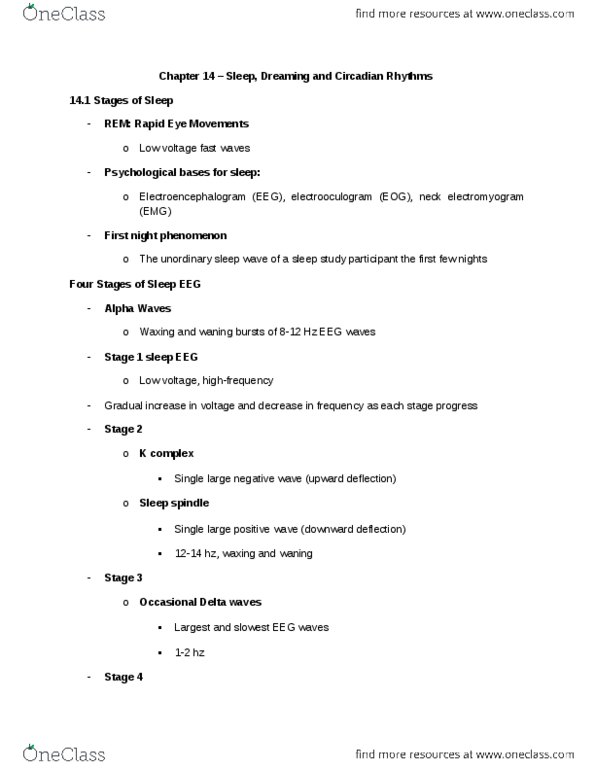 PS263 Chapter Notes - Chapter 14-15: Alpha Waves, Substantia Nigra, Oxycodone thumbnail