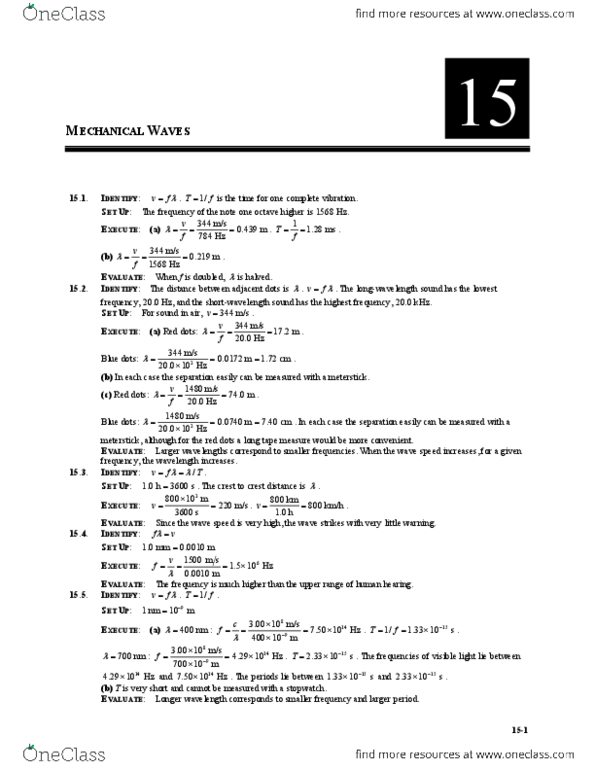 PHYSICS 135 Chapter Notes - Chapter 15: Stress (Mechanics), Thermal Expansion, String Vibration thumbnail